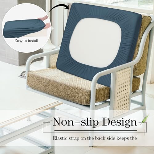 Newwiee 12 Pcs Patio Outdoor Cushion Covers Replacement Waterproof Stretch Sofa Couch Cushion Covers Washable Individual C...