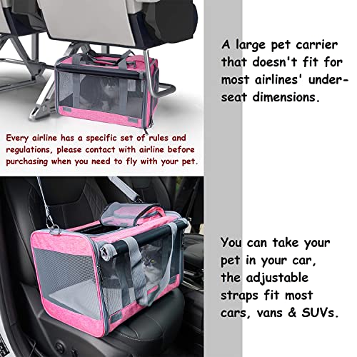 GAPZER Pet Carrier for Large and Medium Cats, Soft-Sided Pet Carrier for Big Medium Cats and Puppy Dog Carriers Cat Carrie...