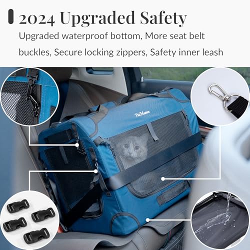 PetMasion Extra Large Cat Carrier for 2 Cats, Collapsible Soft Sided Pet XL Crate for Large Mudium Big Cat 20lbs+, Car Tra...