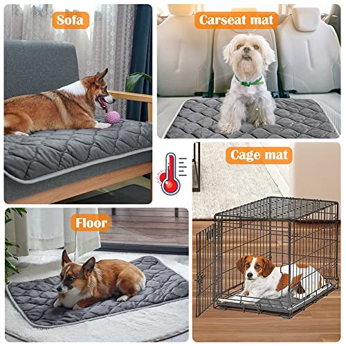 ULIGOTA Self Warming Cat Bed Self Heating Cat Mat Thermal Pet Bed Mat Self-Warming Dog Crate Pad 20"x16"