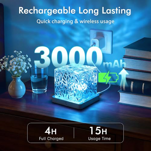 Waterproof Shower Light, Rechargeable Shower Lamp with 16 Color Changeable, Wireless Bathroom Lamp Mood Lighting with Touc...