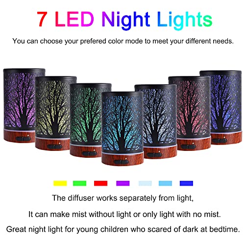 Essential Oils Diffuser for Home,150ML Aromatherapy Diffuser,Birthday Gifts for Women mom,Metal Cool Mist Humidifier with ...