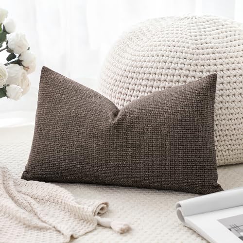 OTOSTAR Linen Throw Pillow Cover Set of 1 Decorative Lumbar Pillowcases Cushion Covers 16x24 Inch for Home Decor Sofa Bedr...