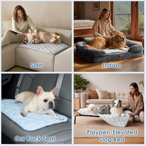 EHEYCIGA Cooling Mat for Dogs, 41" x 28"(Q-Max>0.53), Washable Dog Cooling Mat, Portable Kennel Cooling Pet Pad for Summe...