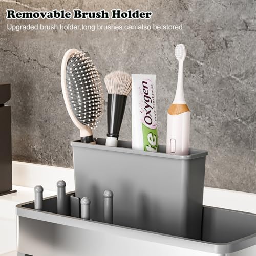 SOVGIZF Sponge Holder for Kitchen Sink,Sink Caddy Organizer with Removable Brush Holder,Kitchen Countertop Soap Dispenser ...