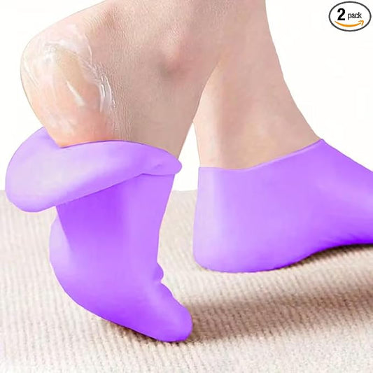 1Pair Silicone Socks for Dry Cracked Feet, Women's Foot Socks for Moisturizing, Cracked Heel
