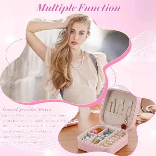 MAQUITA 12 Pack Travel Jewelry Case Bridesmaid Gifts Box, PU Leather Small Jewelrys Case Organizer Storage for Women Girls...