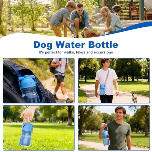 Dog Water Bottle, Portable Leak-Proof Water Dispenser with Drinking Bowl for Dogs and Cats, Travel Puppy Fountain Pet Wate...
