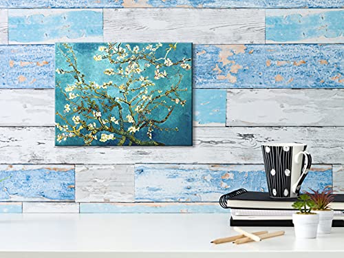 Wieco Art Almond Blossom Modern Framed Floral Giclee Canvas Prints By Van Gogh Famous Oil Paintings Reproduction Flowers P...
