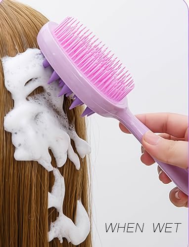 Double-Sided Comb Brush, Silicone Scalp Massage Hair for Wet and Dry Use, Scalp Cleaning and Relaxing, Portable Hair Washi...
