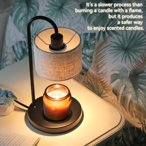 FINCMY Candle Warmer Lamp with Timer, Dimmable Candle Wax Warmer Candle Lamp Warmer for Scented Candles with 2 Bulbs, Moth...
