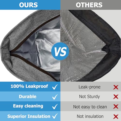 Awordo Insulated Cooler Bag Leakproof Thermal Insulation Collapsible Cooler Tote with Zippered, Reusable Cooler Bags