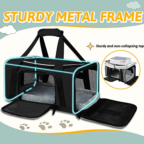 Petskd Pet Carrier 17x11x9.5 Alaska Airline Approved,Pet Travel Carrier Bag for Small Cats and Dogs, Soft Dog Carrier for ...