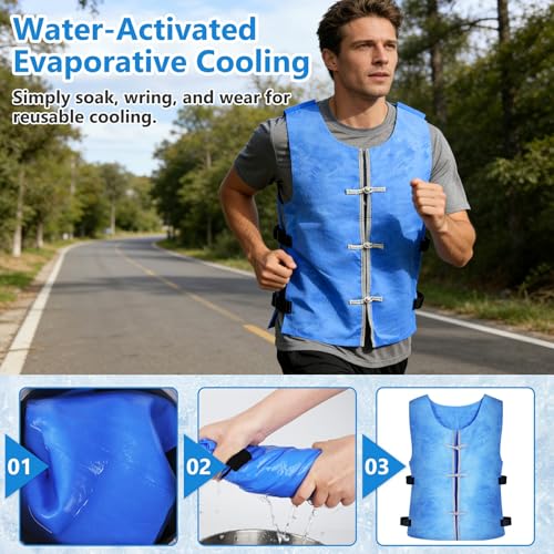 Loxiia Evaporative Cooling Vest for Men & Women, Water-Activated Cooling Vest for Hot Weather