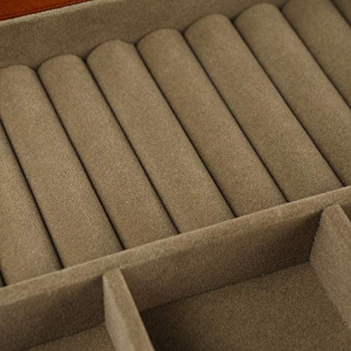 Changsuo Wooden Jewelry Box for Women, Organizer Box of Solid Wood with Lock and Key for Jewelries, Watches, Necklace, Rin...