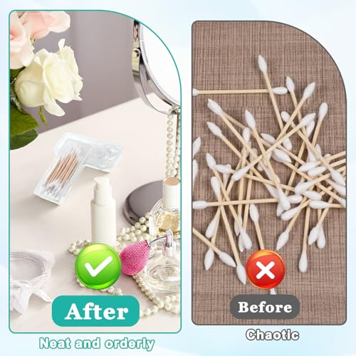 4PCS Cotton Swab Holder for Travel, Floss Picks Case, Portable Small Dental Floss Holders, Cotton Swab Boxs Travel Storage...