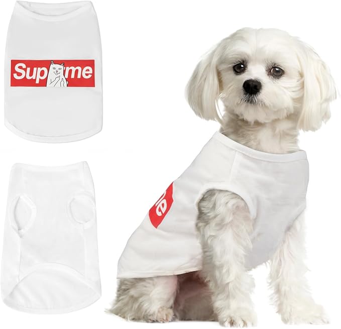Lightweight Dog Vest Shirt - Soft Breathable Sleeveless Summer Pet Clothes, Funny Print T-Shirt, X-Large