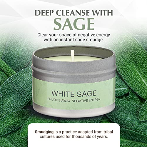 Almeara 2 In 1 Long lasting Sage and Lavender candle set | 2x3.7oz| 100% Soy Wax,Paraffin-Free |40hr Burn Time |Perfect fo...