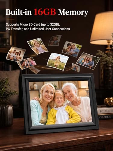 SAMMIX Digital Picture Frame 10.1 Inch WiFi Digital Photo Frame Electronic, IPS Touch Screen, 16GB, Tabletop&Wall-Mounted,...