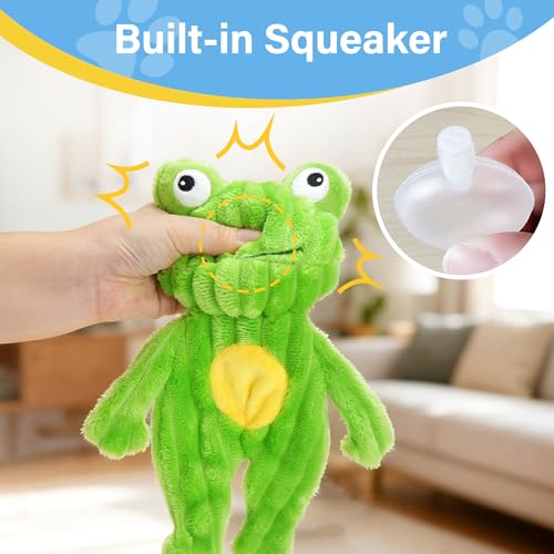 Prime Pets 5 Pack Plush Squeaky Dog Toys, No Stuffing Bodies, Crinkle Pet Toys for Small Medium Large Dogs, Puppy Chew Toy...
