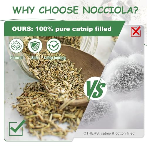 Nocciola 3 Pack Catnip Toys for Cats, Funny Cat Toys Filled with 100% Pure Organic Catnip, Safe Kitten Teething Chew and K...