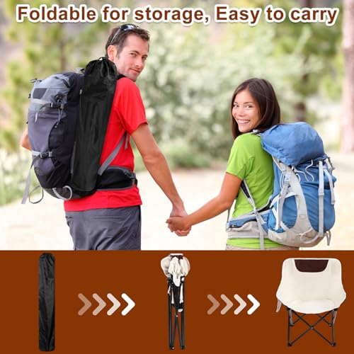 FairySandy 2 Pcs Portable Chair Camping Chairs Outdoor Lightweight Folding Camp Chairs Compact Backpacking with Carry Bag...
