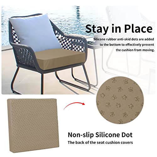 Easy-Going Waterproof Patio Cushion Covers ONLY Cover 24x24x4 inch 4 Pack Replacement Non-Slip Outdoor Seat Cushion Slipco...