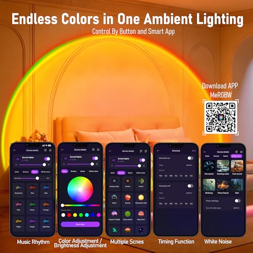 XEBKOR Astronaut Sunset Lamp Projector - 720° Magnetic Rotating RGB LED Night Light, 16M Colors Smart APP Control, Aesthet...