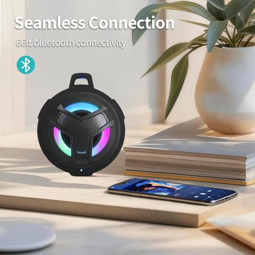 EBODA Bluetooth Shower Speaker, Portable Bluetooth Speakers, IP67 Waterproof Wireless Speaker with LED Light, Floating, 20...