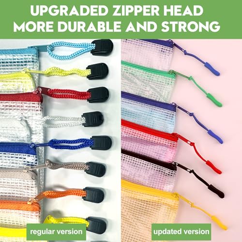 24pcs Mesh Zipper Pouch Bags A4 Zipper Bags for Classroom Organization, Waterproof Document Zipper Pouches for Cosmetics, ...