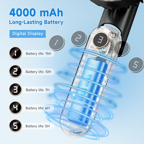 Dhenrio Portable Handheld Fan, [Up to 15 Working Hours] 180° Foldable Personal Fans, USB Rechargeable Mini Hand Fan for Tr...