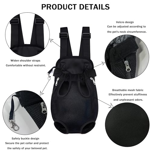 Pet Carrier Backpack, Adjustable Pet Front Carriers for Small Medium Dogs Cats 5-18 Lbs, Legs Out, Dog Cat Carrier Backpac...
