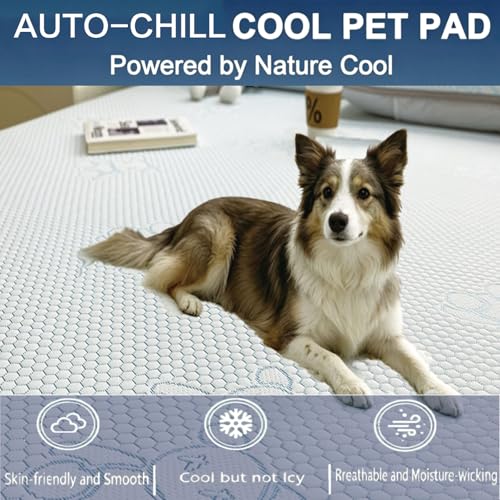 YOFANG Dog Cooling Mat 40”x28”,Double-Sided All-Season Pet Cooling Pad,Washable Non-Slip Cool Touch Bed for Large Medium S...