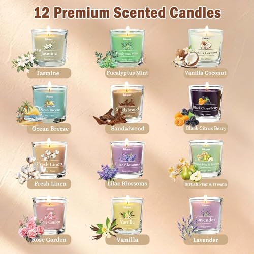 Mothers Day Gifts for Mom - 12 Scented Candles Set with Messages, Best Birthday, Christmas, Thanksgiving Gifts for Mom fro...