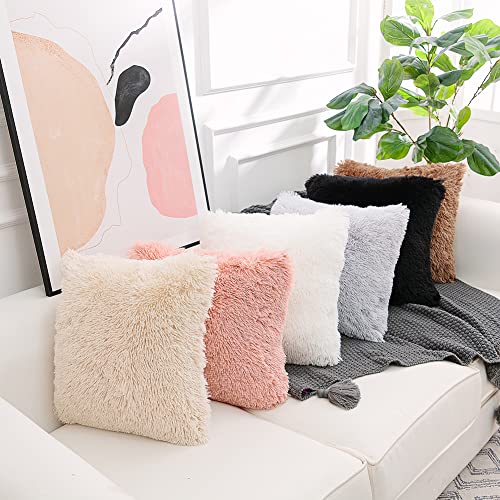 NordECO HOME Luxury Soft Faux Fur Fleece Cushion Cover Pillowcase Spring Decorative Throw Pillows Covers, No Pillow Inser...