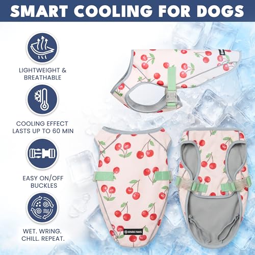 Spark Paws Dog Cooling Vest - SPF 50 UV Sun Protection - Summer Heat Relief Gear for Dogs, Lightweight, Evaporative Coolin...