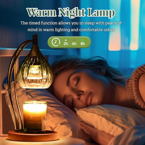 Candle Warmer Lamp with Timer and Dimmer - Electric Melter for Scented Jar Candles - Housewarming, New Home Decor, Valenti...
