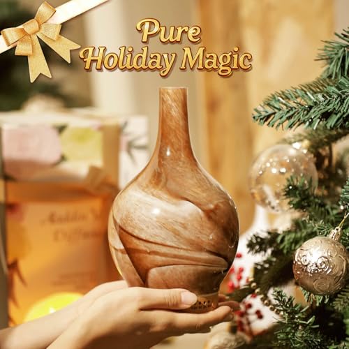 Porseme 150ml Glass Essential Oil Diffuser Aromatherapy Ultrasonic Cool Mist Humidifier 6 Running Hours Waterless Auto-Off...