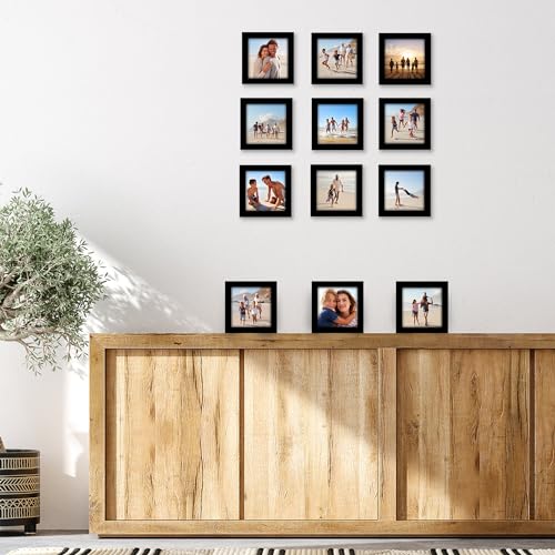Americanflat 5x5 Picture Frame with Polished Plexiglass - Set of 12 - Signature Collection - Picture Frames with Engineere...
