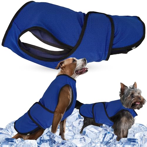 Lautus Pets Dog Cooling Vest – Lightweight Summer Jacket for Dogs with Zip Neck & Velcro – Easy On/Off Cooling Coat for Wa...