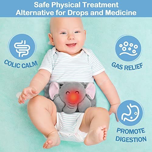 Baby Colic and Gas Relief - Heigoeost Heated Tummy Wrap for Newborns Belly Relief by Soothing Warmth, Baby Heating Pad Swa...