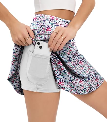 Oyamiki Athletic Skorts for Woman Trendy High Waisted Skirts Pleated Golf Tennis Skirt Flowy Skort with Pockets Chic Clothing