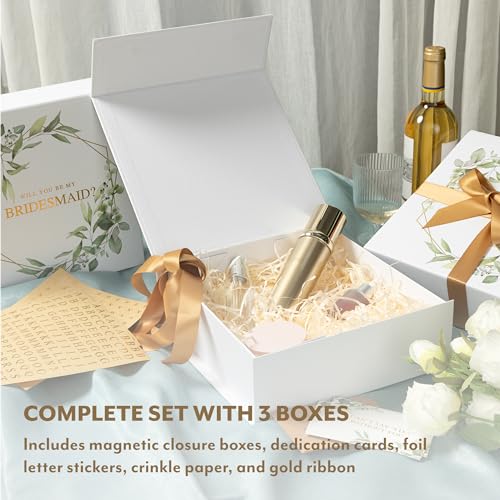 Your Perfect Day Bridesmaid Proposal Box - Cardboard Magnetic Wedding Party Gift Boxes for Bridesmaids - Stickers, Ribbon,...