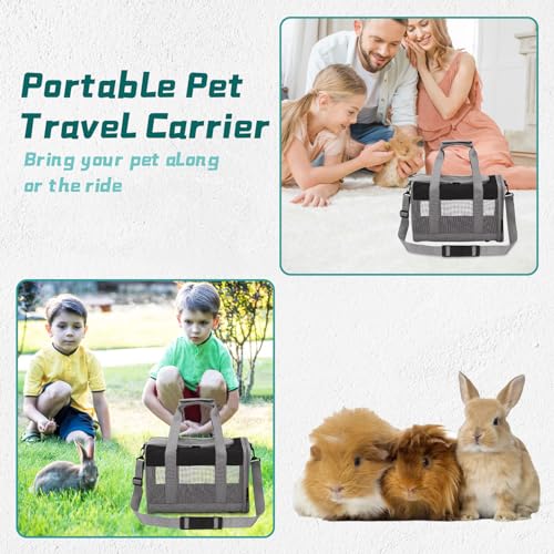 PINVNBY Bunny Carrier for Travel Camping Outdoor, Small Pet Carrier, Guinea Pig Carrier, Breathable Pet Portable Hand Bag ...