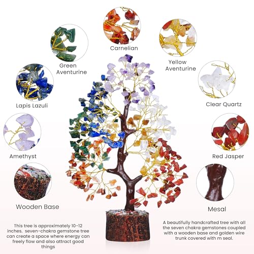 YATSKIA 7 Chakra Tree of Life - Crystals and Healing Stones | Birthday Gifts for Women | Crystal Tree for Positive Energy...