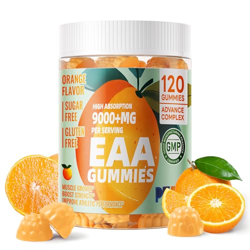 Pets Purest EAA Gummies 120 Gummies (Orange), Essential Amino Acids - All 9 Essential Aminos (EAA) and All Branched-Chain ...