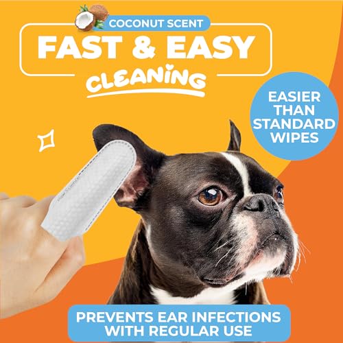 Paw Science Dog Ear Cleaner Wipes – Finger Wipes for Dogs & Cats – Cleaning, Soothing, & Deodorizing Itchy Ears – Pet Ear ...