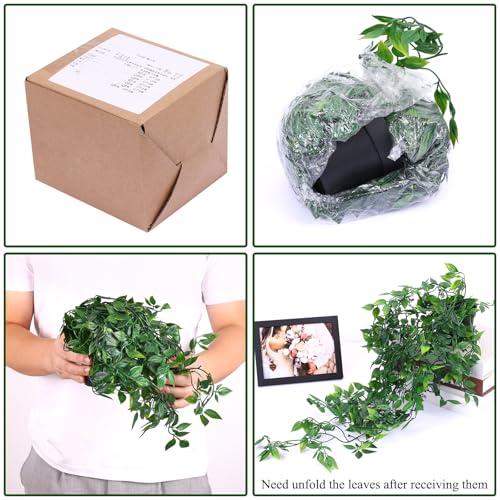 Whonline Fake Hanging Plants, Artificial Small Potted Plants for Indoor Outdoor Aesthetic Office Living Room Shelf Decor (...
