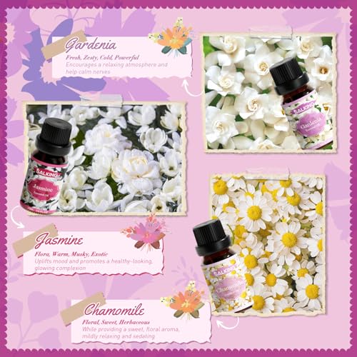 SALKING Floral Essential Oils Set, Premium Pure and Natural Essential Oils, Fragrance Oil Scented Oils for Oil Diffusers 6...