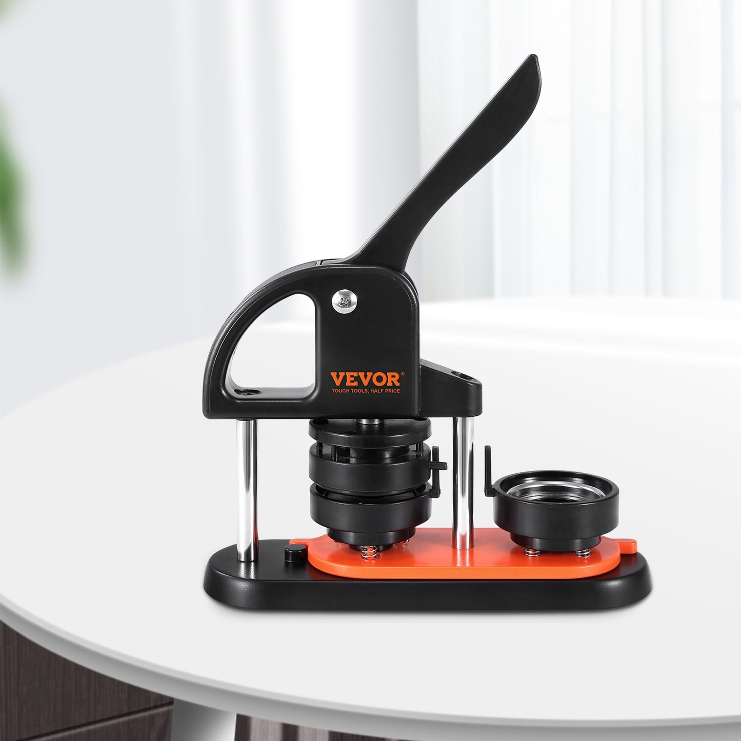 VEVOR Button Maker Machine, 2.28 Inch 58mm Pin Maker With 100pcs Button Parts, Ergonomic Arc Handle Punch Press Kit, Button Maker With Panda Magic Book, For Children DIY Gifts And Christmas
